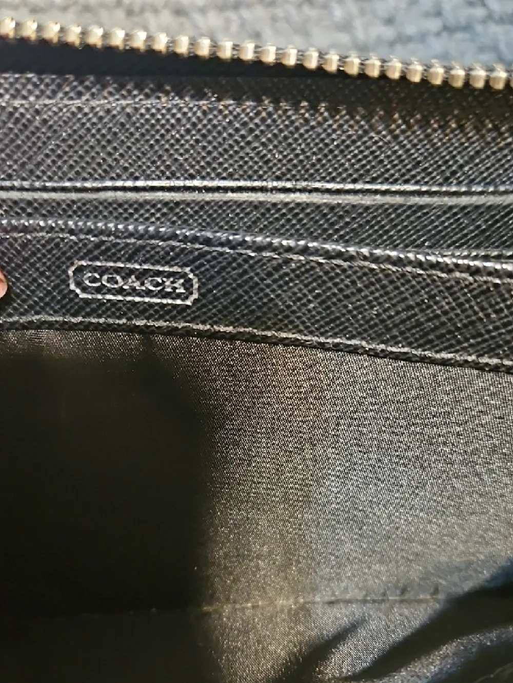 Coach Black Signature Jacquard Continental Wallet with Patent Trim